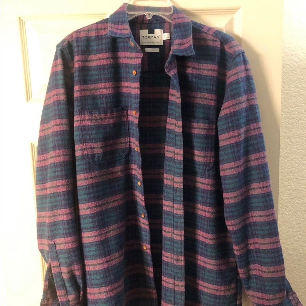 Topman skater flannel button up shirt